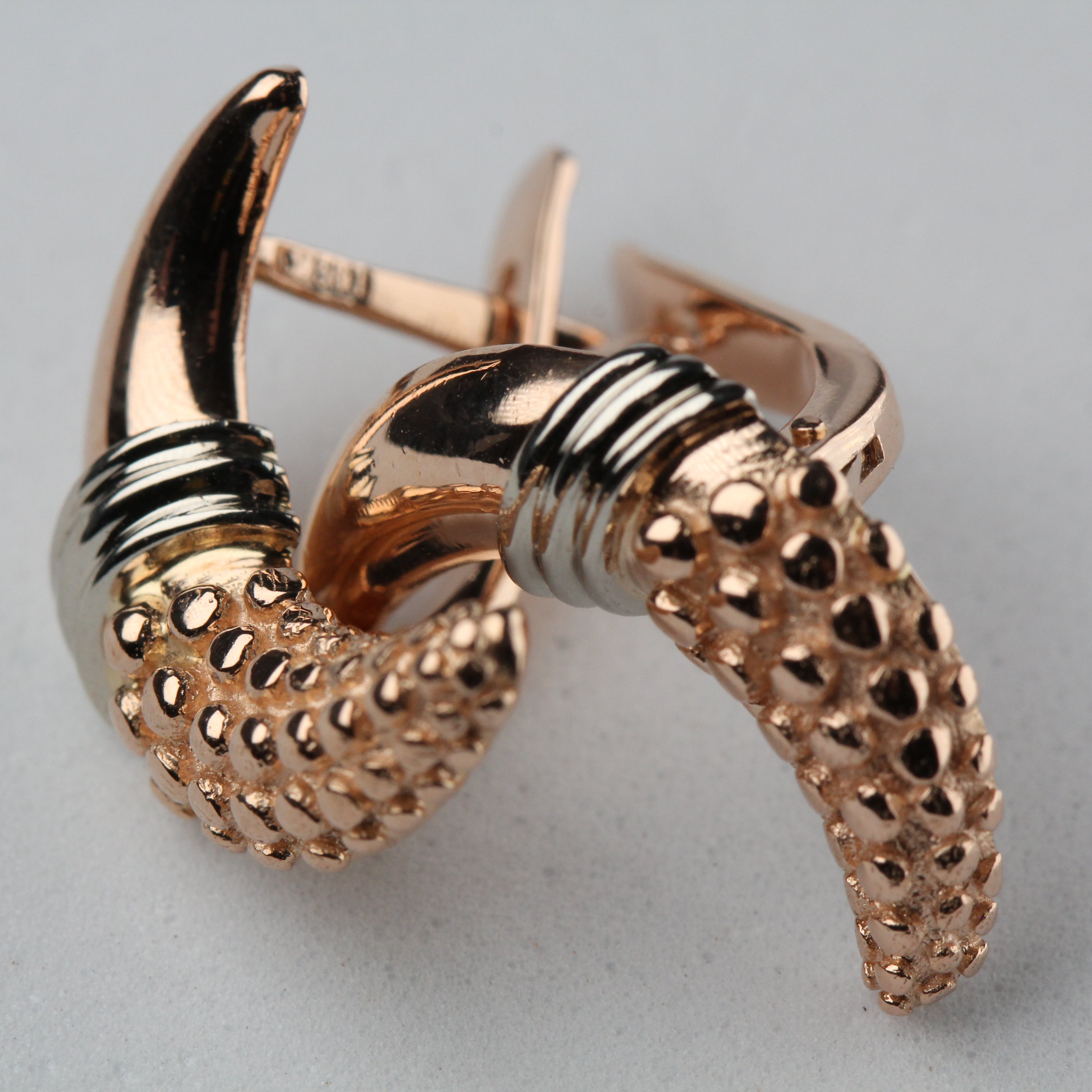 Vintage 14k Pink Gold Moons Earrings