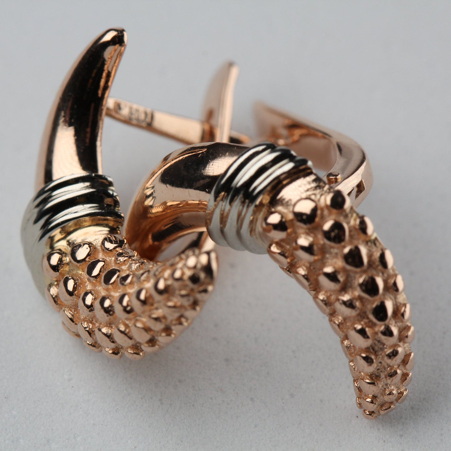 Vintage 14k Pink Gold Moons Earrings