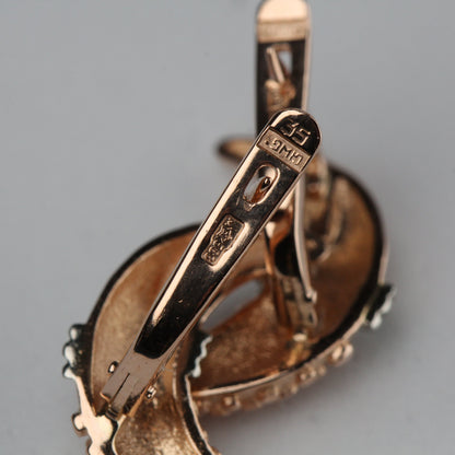 Vintage Mondohrringe aus 14-karätigem Roségold