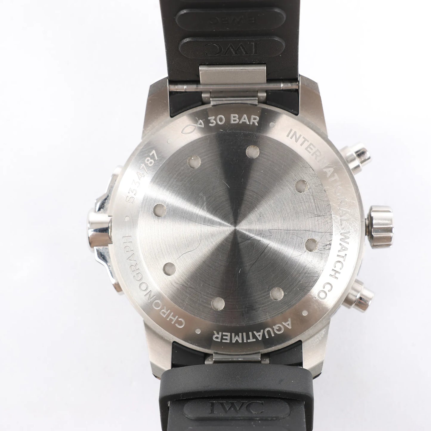 IWC Aquatimer Chronograph IW376803 5334787 Edelstahl &amp; Kautschuk AT Uhr mit schwarzem Zifferblatt