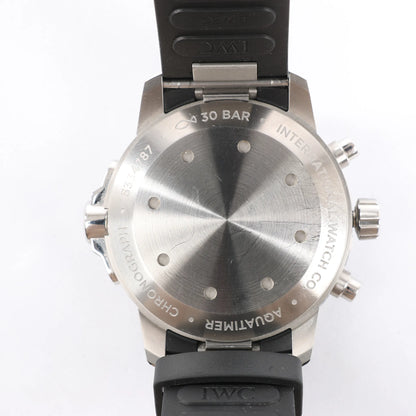 IWC Aquatimer Chronograph IW376803 5334787 Edelstahl &amp; Kautschuk AT Uhr mit schwarzem Zifferblatt