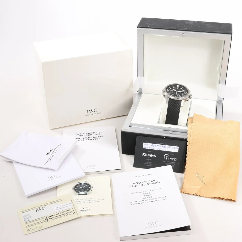 IWC Aquatimer Chronograph IW376803 5334787 SS & Rubber AT Watch with Black Dial