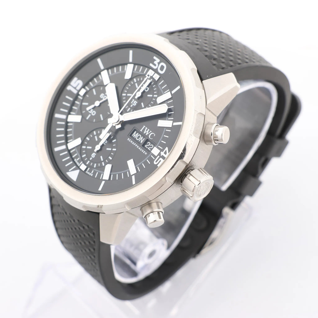 IWC Aquatimer Chronograph IW376803 5334787 SS & Rubber AT Watch with Black Dial