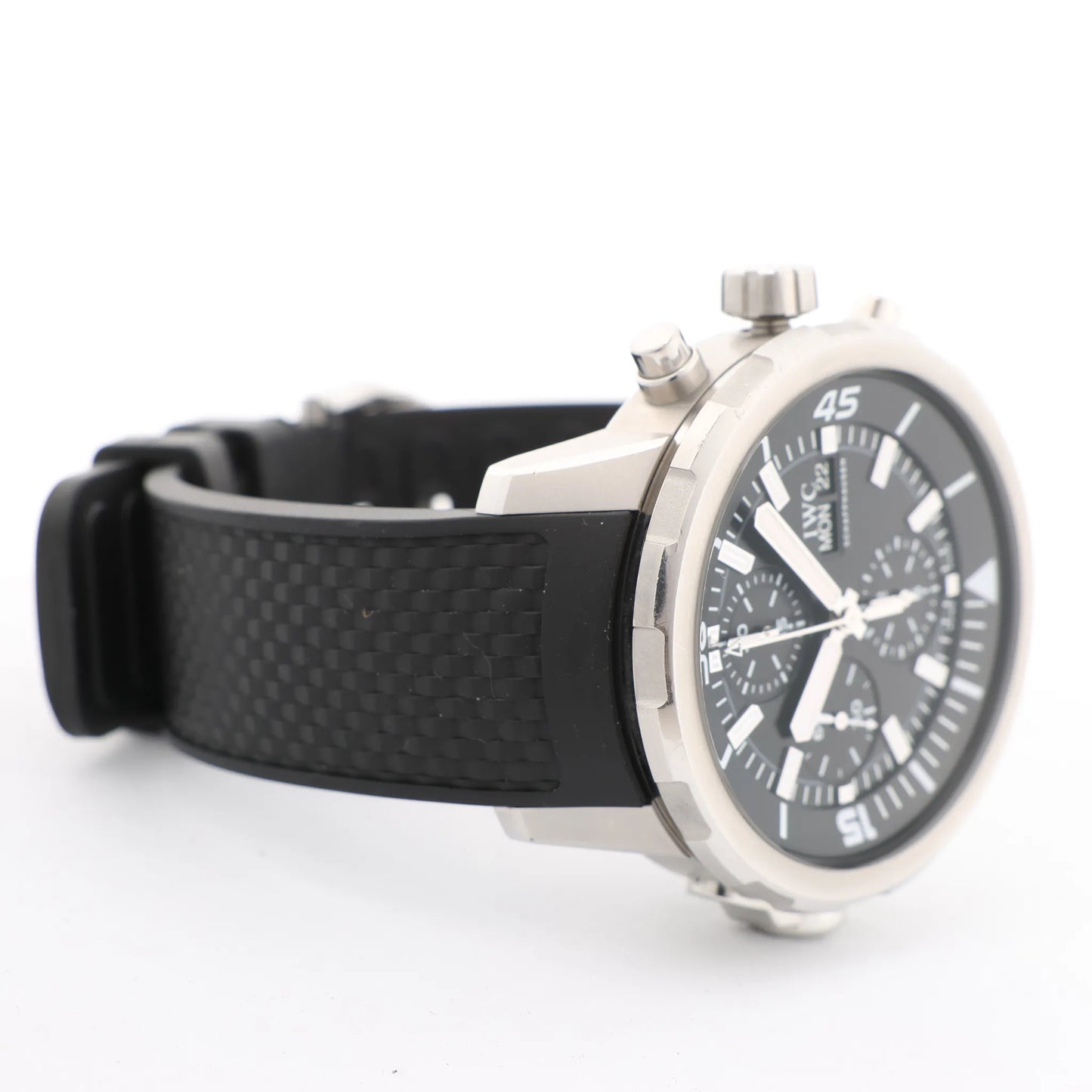 IWC Aquatimer Chronograph IW376803 5334787 Edelstahl &amp; Kautschuk AT Uhr mit schwarzem Zifferblatt