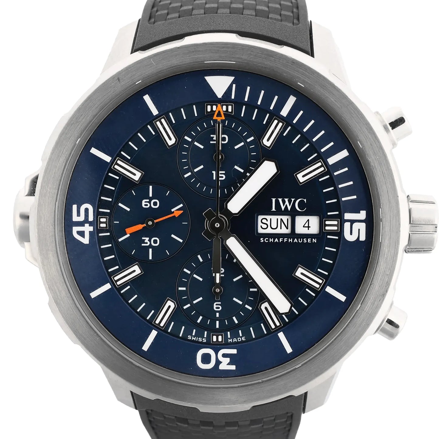 IWC Aquatimer Expedition Jacques-Yves Cousteau IW376805 6179053 SS & Rubber AT Watch with Navy Blue Dial