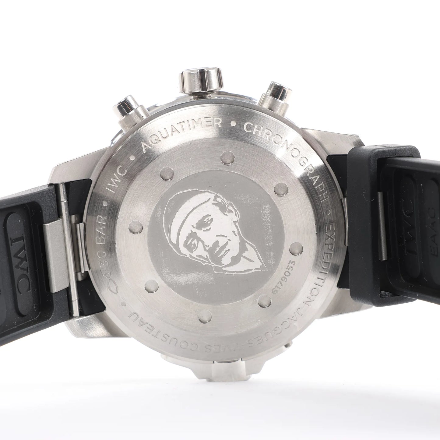 IWC Aquatimer Expedition Jacques-Yves Cousteau IW376805 6179053 SS & Rubber AT Watch with Navy Blue Dial