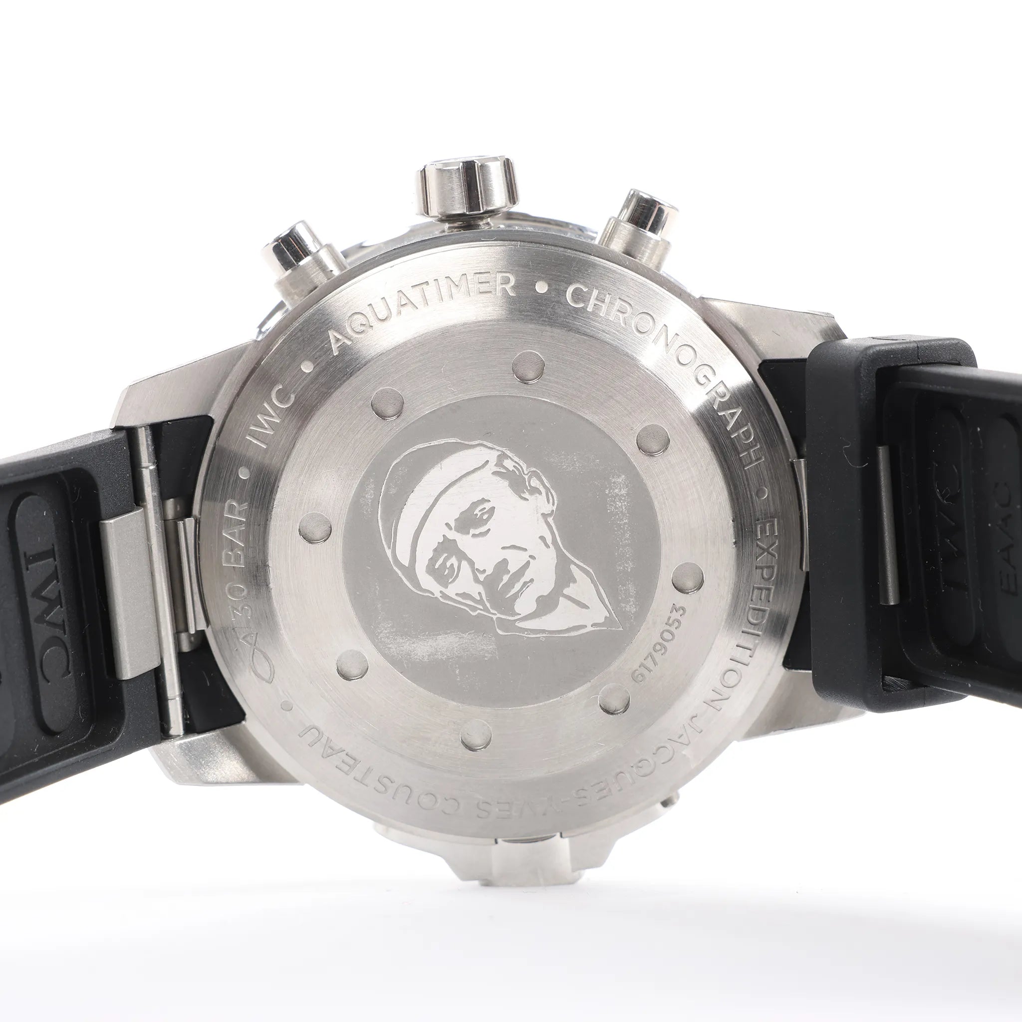 IWC Aquatimer Expedition Jacques-Yves Cousteau IW376805 6179053 SS & Rubber AT Watch with Navy Blue Dial