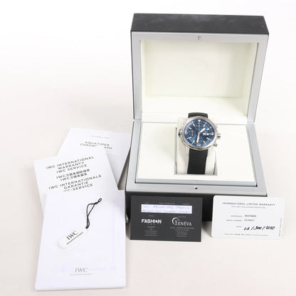 IWC Aquatimer Expedition Jacques-Yves Cousteau IW376805 6179053 SS & Rubber AT Watch with Navy Blue Dial