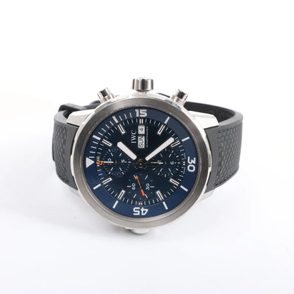 IWC Aquatimer Expedition Jacques-Yves Cousteau IW376805 6179053 SS & Rubber AT Watch with Navy Blue Dial