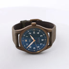 Reloj IWC Spitfire IW326802 6280730 de Bronce y Cuero con Esfera Verde