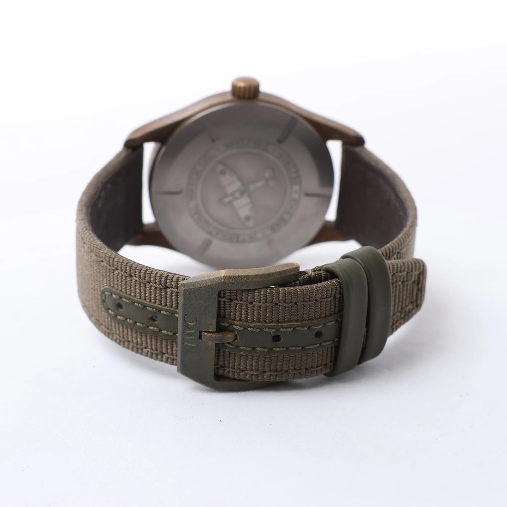 Reloj IWC Spitfire IW326802 6280730 de Bronce y Cuero con Esfera Verde