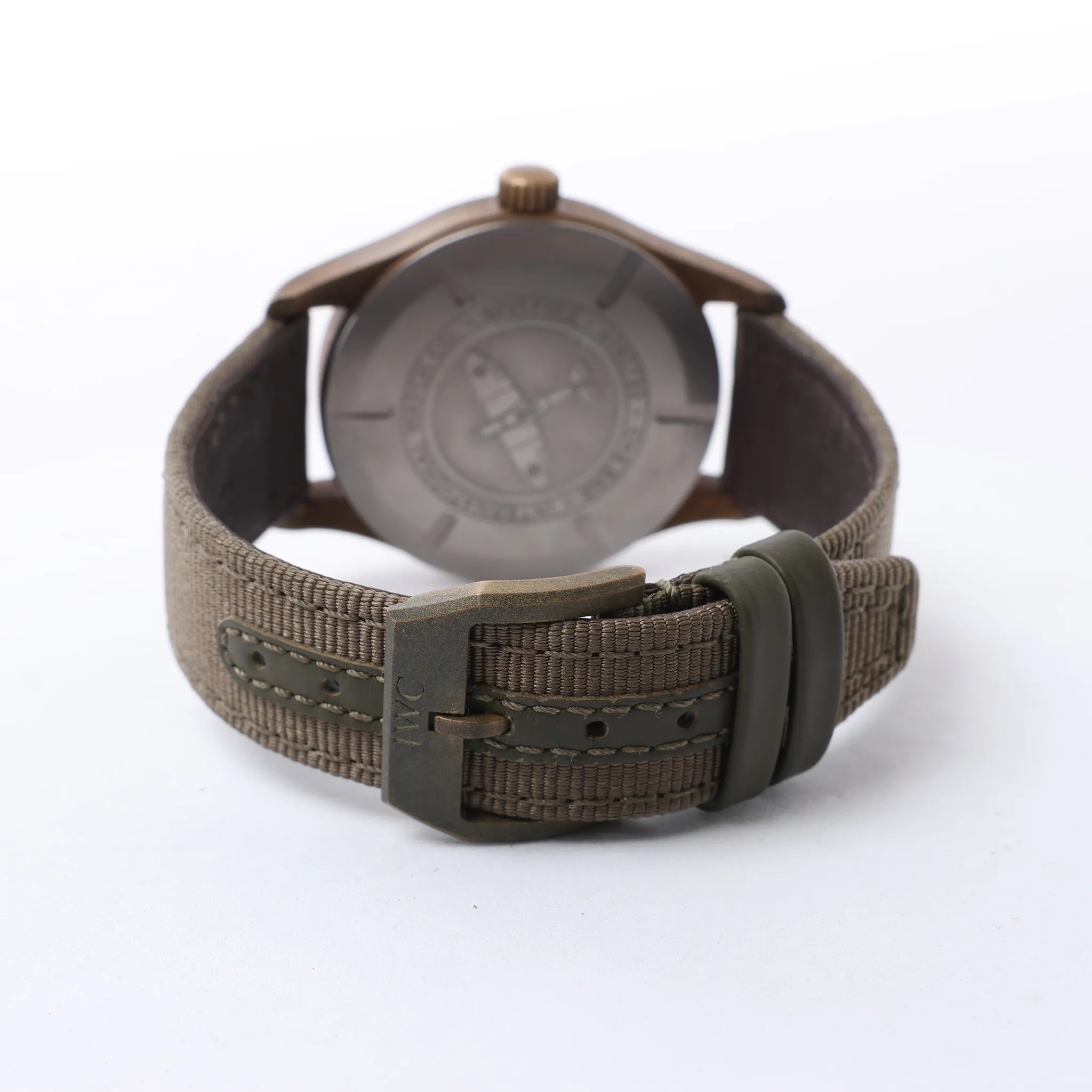 Reloj IWC Spitfire IW326802 6280730 de Bronce y Cuero con Esfera Verde