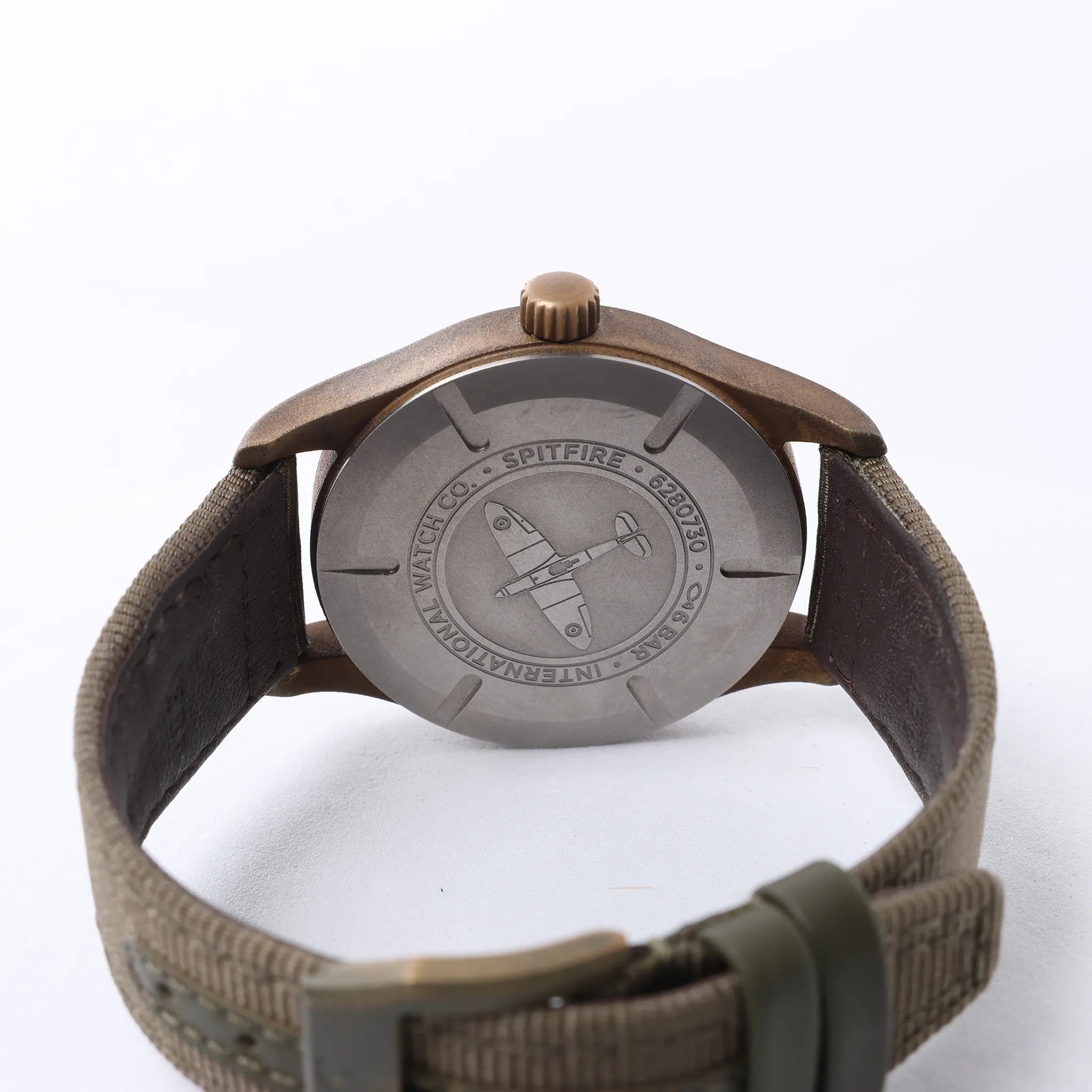 Reloj IWC Spitfire IW326802 6280730 de Bronce y Cuero con Esfera Verde