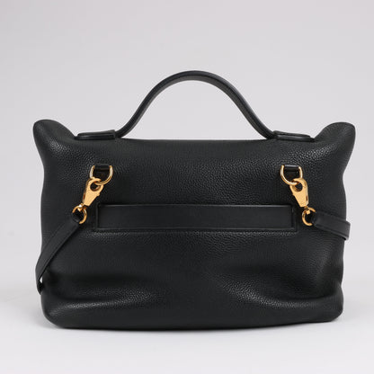 HERMES 24/24 29 Togo Leather Handbag in Black and Gold Metal Fittings D: 2019