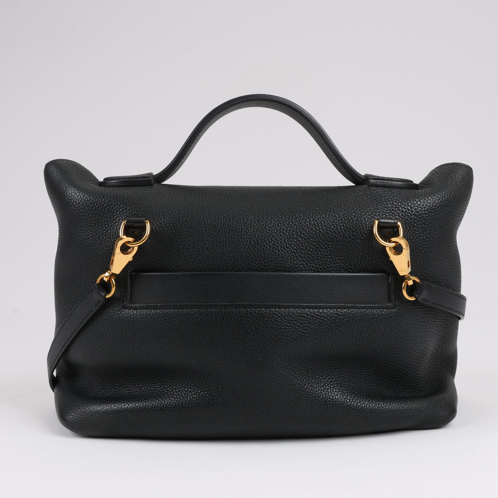 HERMES 24/24 29 Togo Leather Handbag in Black and Gold Metal Fittings D: 2019