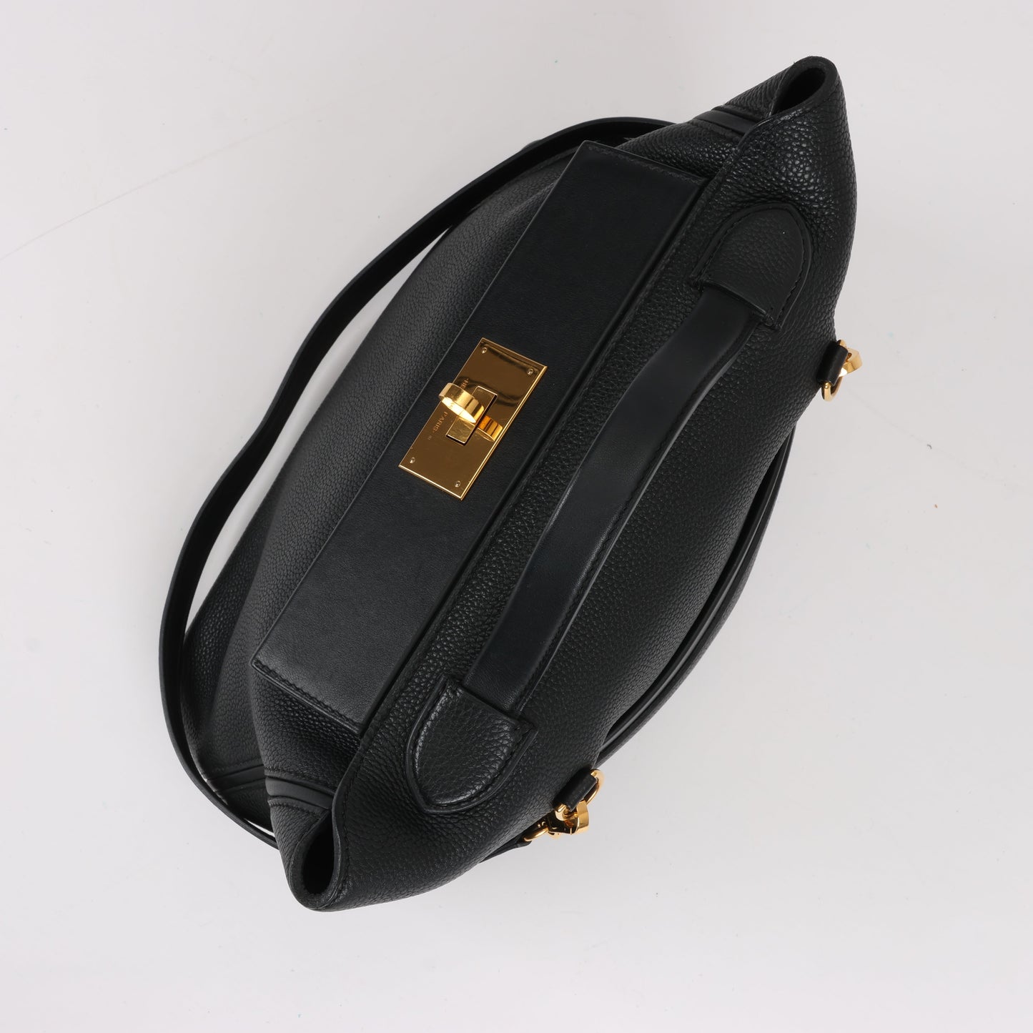 HERMES 24/24 29 Togo Lederhandtasche in Schwarz und Gold Metallbeschläge T: 2019
