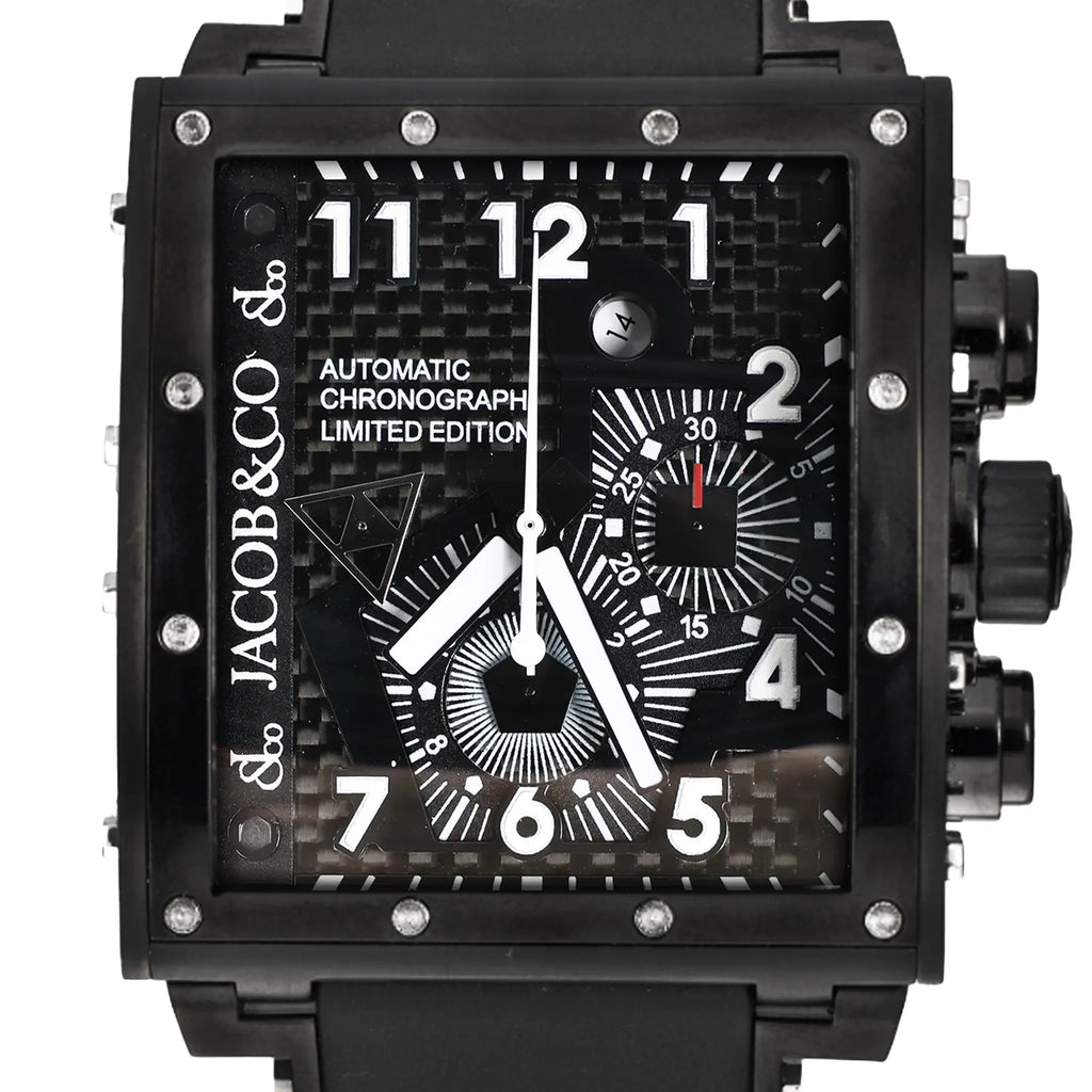 JACOB & Co.Epic I JC-V2Q2B 40 SS & Rubber AT Watch with Black Dial