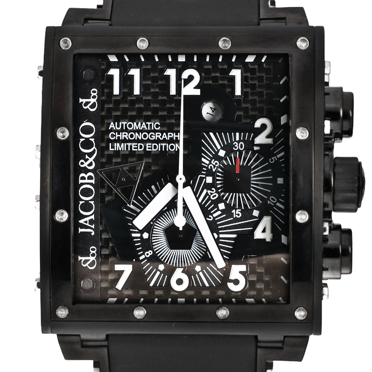 Montre JACOB &amp; Co. Epic I JC-V2Q2B 40 SS &amp; Rubber AT avec cadran noir