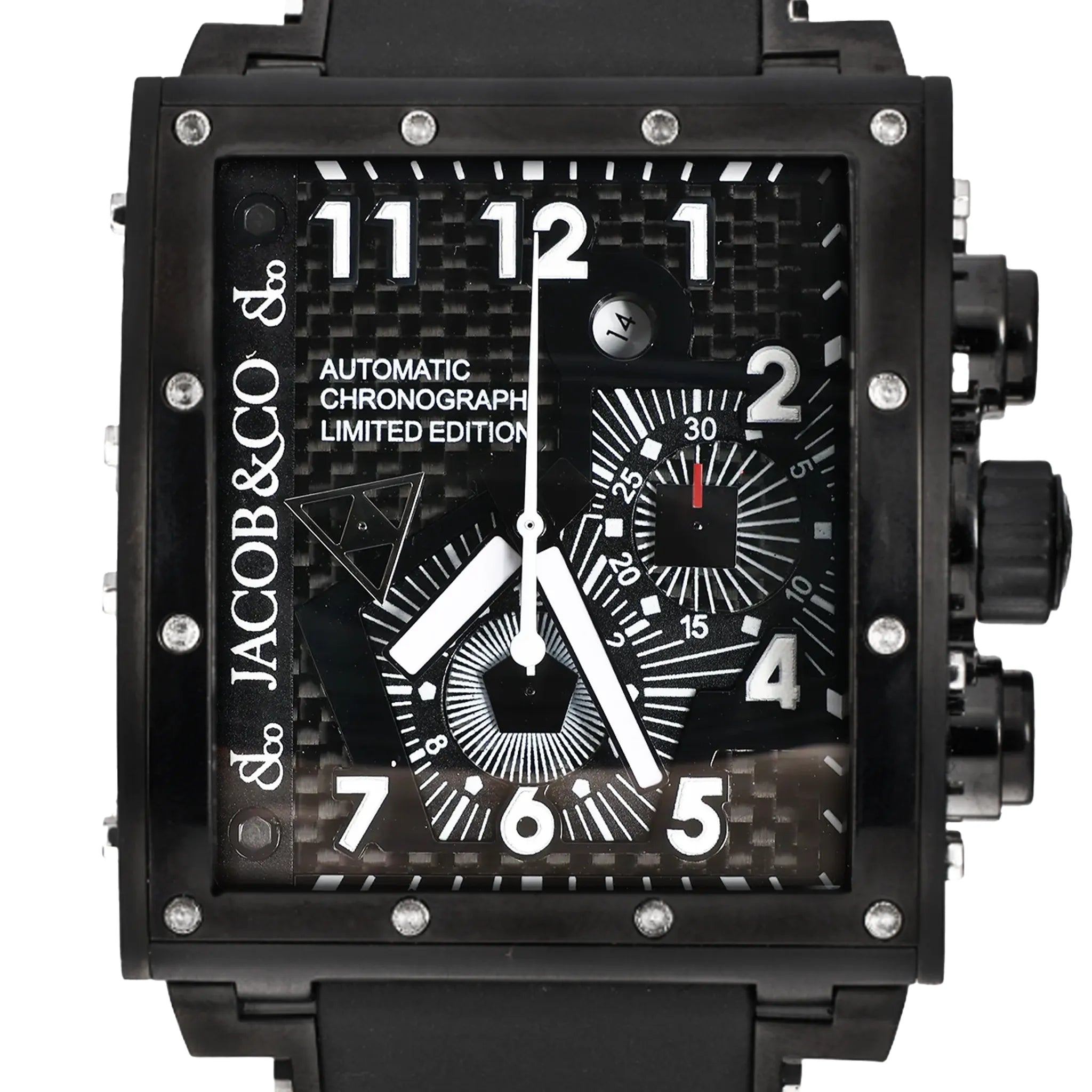 JACOB & Co.Epic I JC-V2Q2B 40 SS & Rubber AT Watch with Black Dial