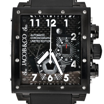 Montre JACOB &amp; Co. Epic I JC-V2Q2B 40 SS &amp; Rubber AT avec cadran noir