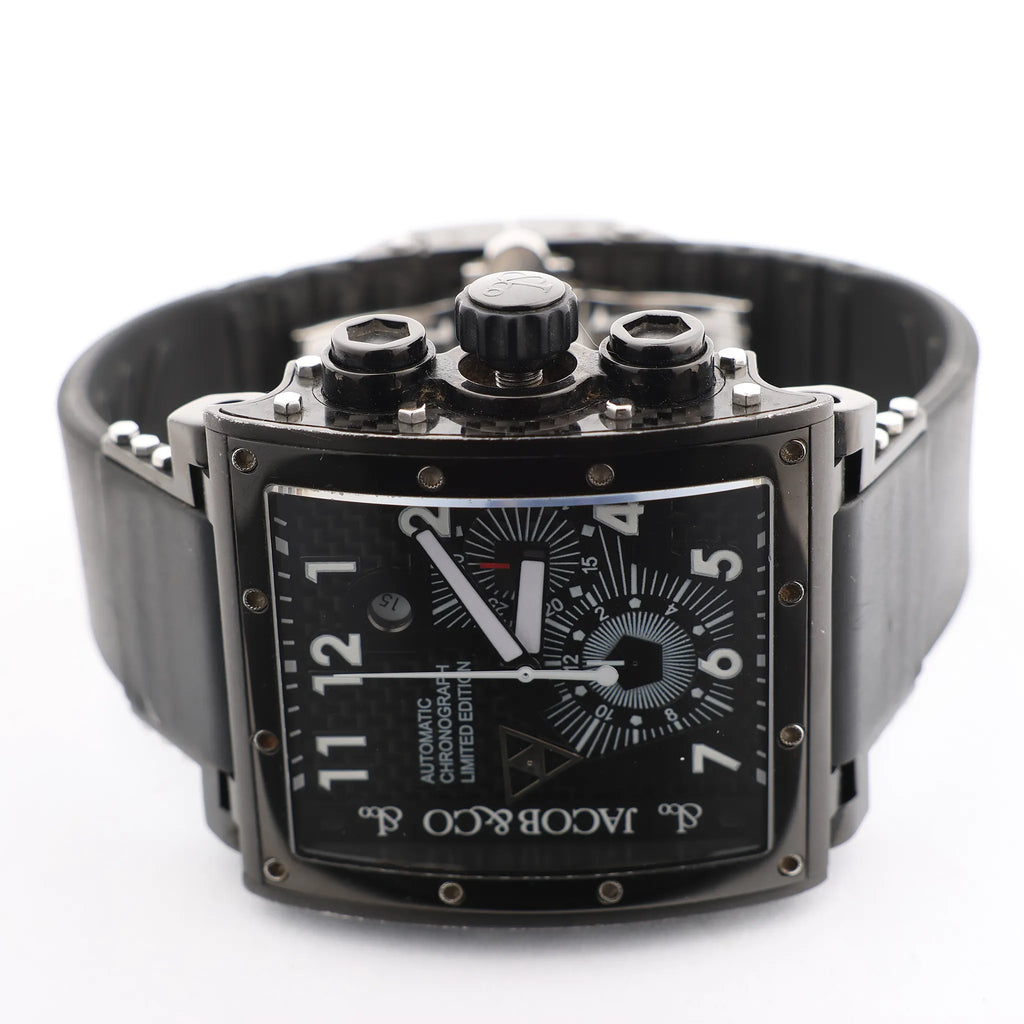 JACOB & Co.Epic I JC-V2Q2B 40 SS & Rubber AT Watch with Black Dial