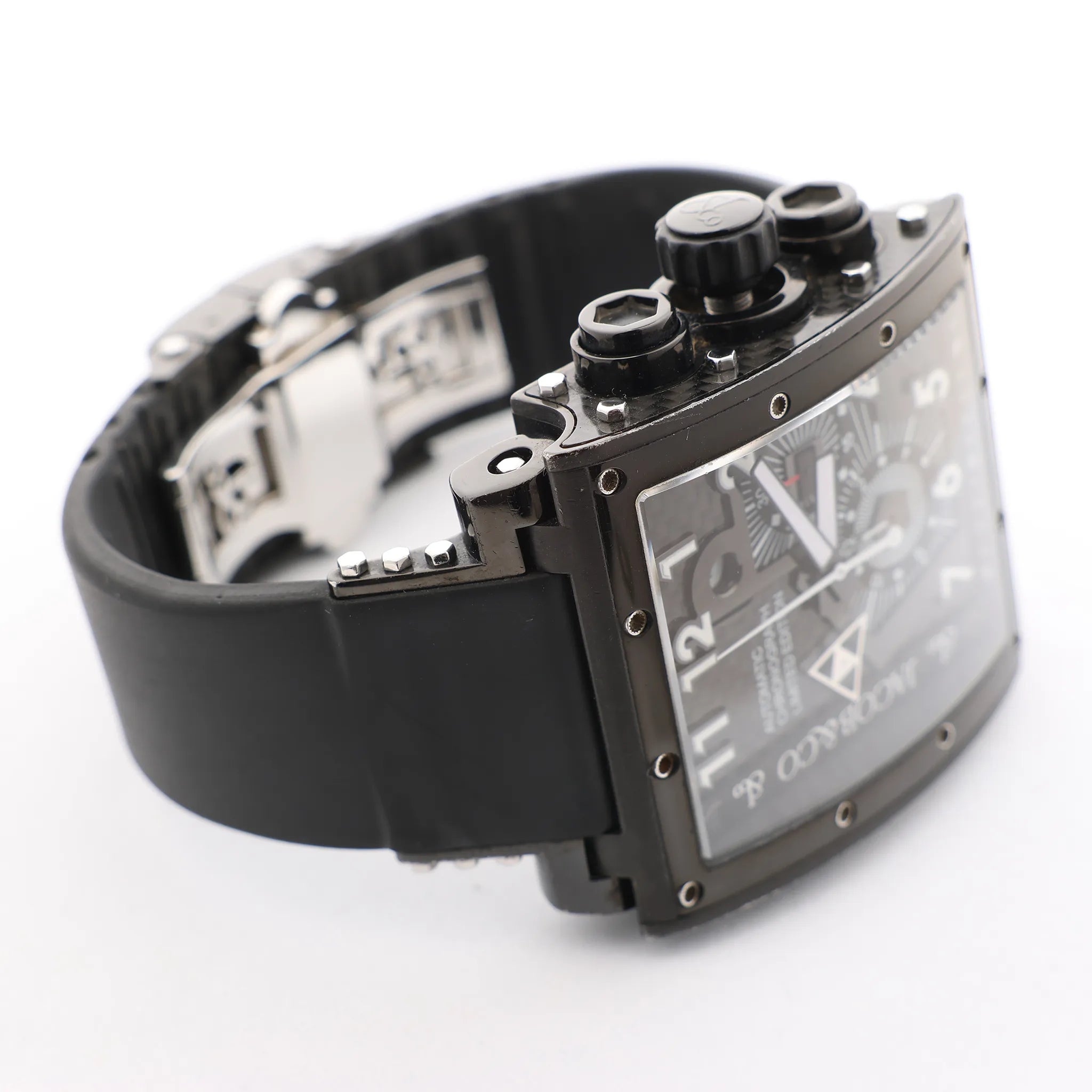 JACOB & Co.Epic I JC-V2Q2B 40 SS & Rubber AT Watch with Black Dial