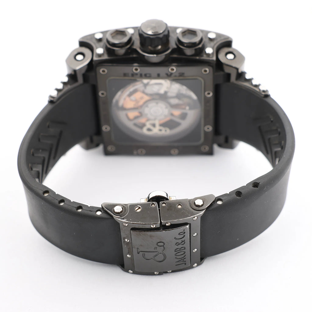 JACOB & Co.Epic I JC-V2Q2B 40 SS & Rubber AT Watch with Black Dial