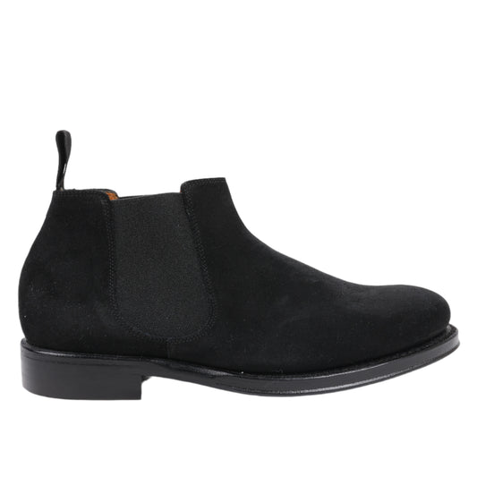 Jalan Sriwijaya Wildleder-Stiefel mit seitlichem Gore-Absatz in Schwarz, Größe 38 EU, 99010