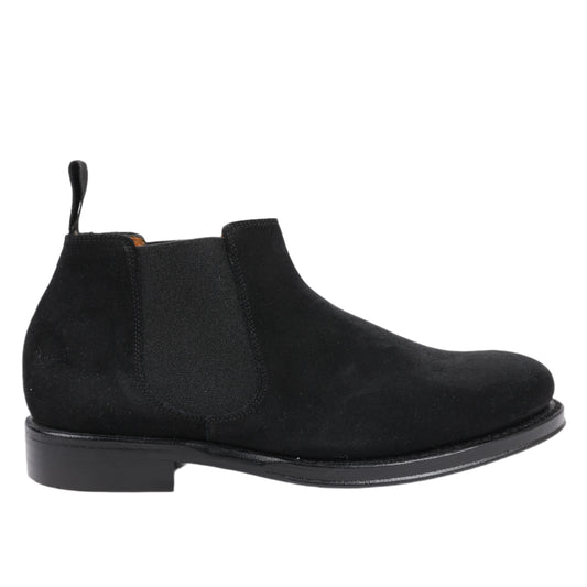 Bottes Jalan Sriwijaya en daim noir à soufflets latéraux, pointure 38, 99010