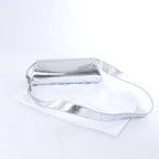 Jil Sander Cannolo Patent Leather Shoulder Bag in Silver