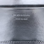 Jil Sander Cannolo Patent Leather Shoulder Bag in Silver