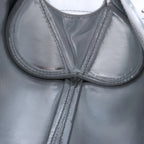 Jil Sander Cannolo Patent Leather Shoulder Bag in Silver