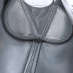 Jil Sander Cannolo Patent Leather Shoulder Bag in Silver