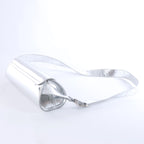 Jil Sander Cannolo Patent Leather Shoulder Bag in Silver