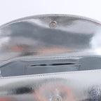 Jil Sander Cannolo Patent Leather Shoulder Bag in Silver