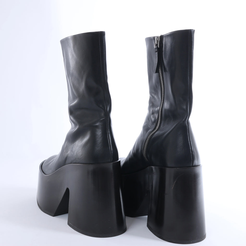 Jil Sander Leather Boots in Black, Size EU 38