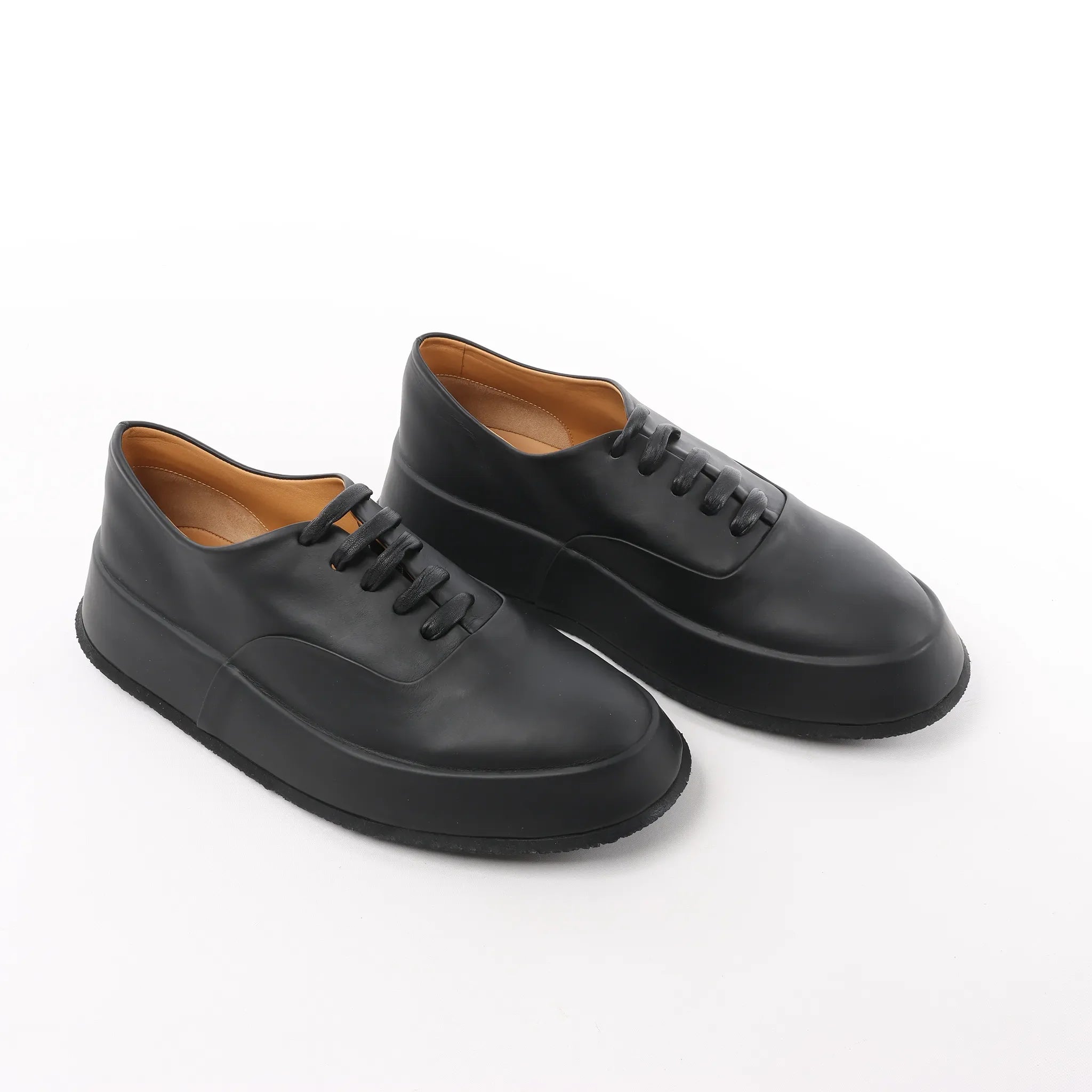 Jil Sander Leather Sneakers in Black, Size 37 EU