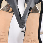 Jimmy Choo Satin Minny Ankle Strap Sandals in Black, Size 38.5 EU