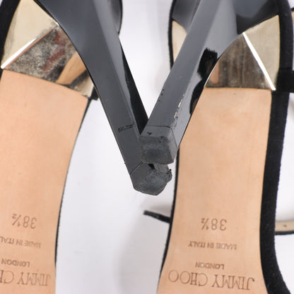 Sandales Jimmy Choo en satin Minny à bride cheville, noires, pointure 38,5