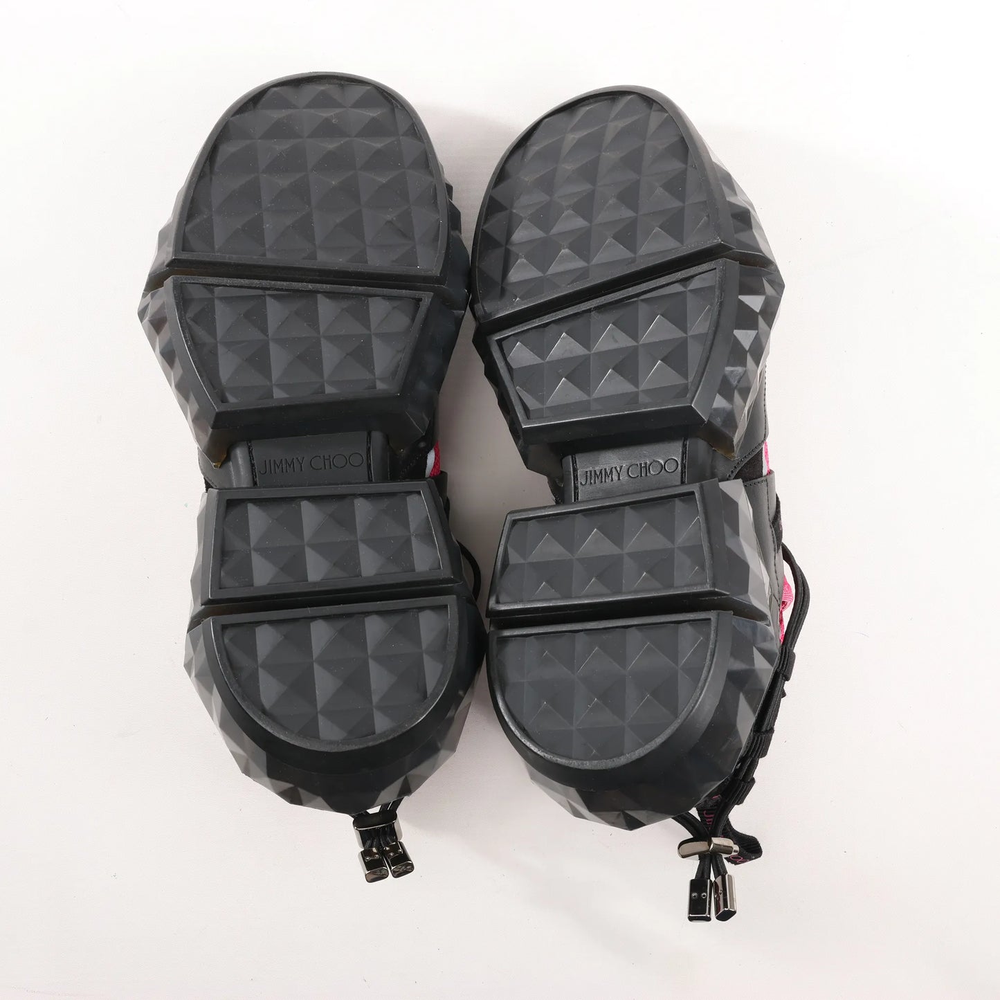 Jimmy Choo Diamond Fabric Sneakers in Pink x Black, Size 39 EU