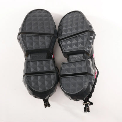 Jimmy Choo Diamond Fabric Sneakers in Pink x Black, Size 39 EU