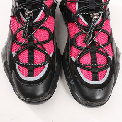 Jimmy Choo Diamond Fabric Sneakers in Pink x Black, Size 39 EU