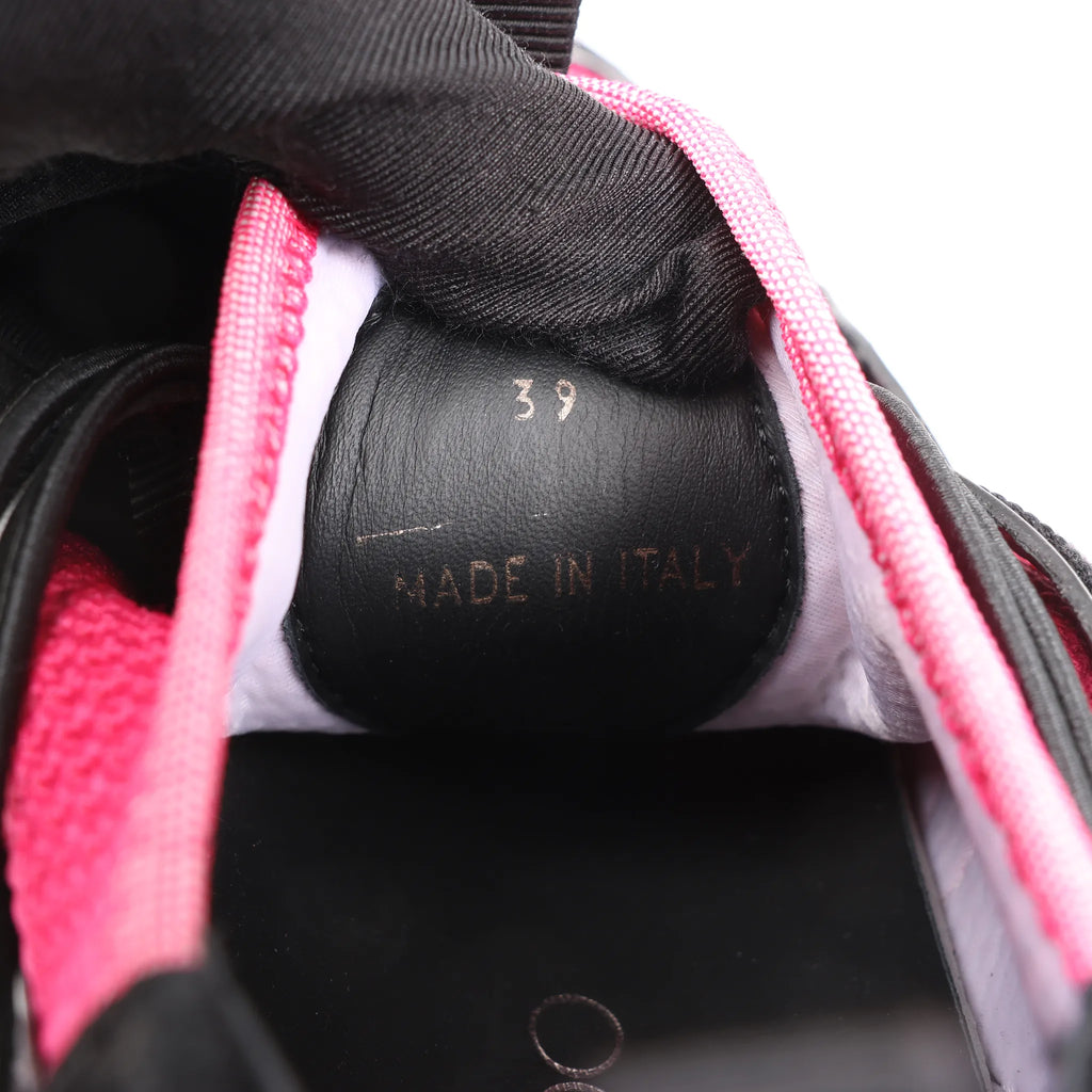 Jimmy Choo Diamond Fabric Sneakers in Pink x Black, Size 39 EU