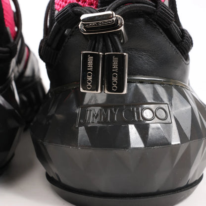 Jimmy Choo Diamond Fabric Sneakers in Pink x Black, Size 39 EU