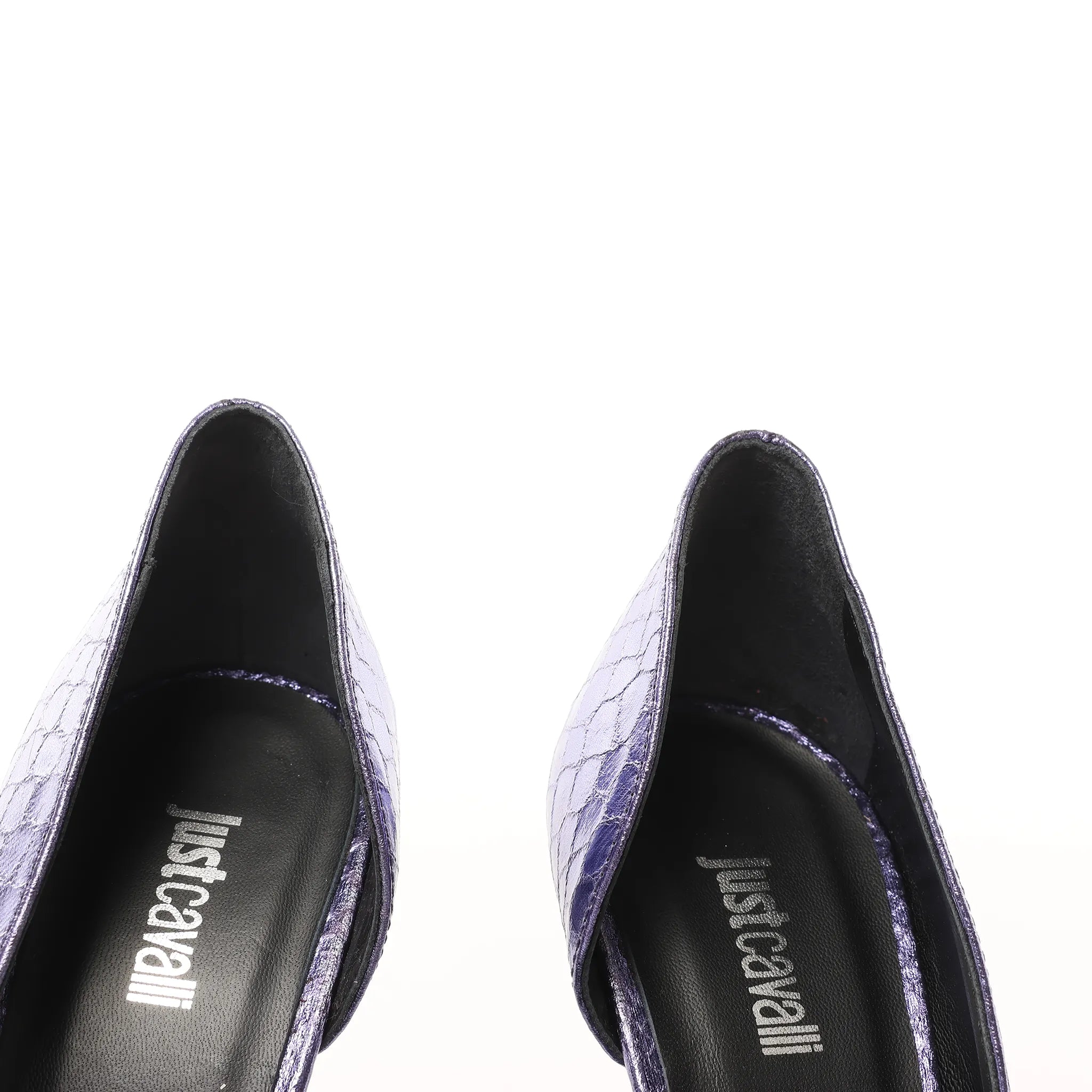 Just Cavalli Crocodile-embossed Decollette Pumps In Purple S09WL0079, Size 39 EU