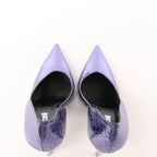 Just Cavalli Crocodile-embossed Decollette Pumps In Purple S09WL0079, Size 39 EU