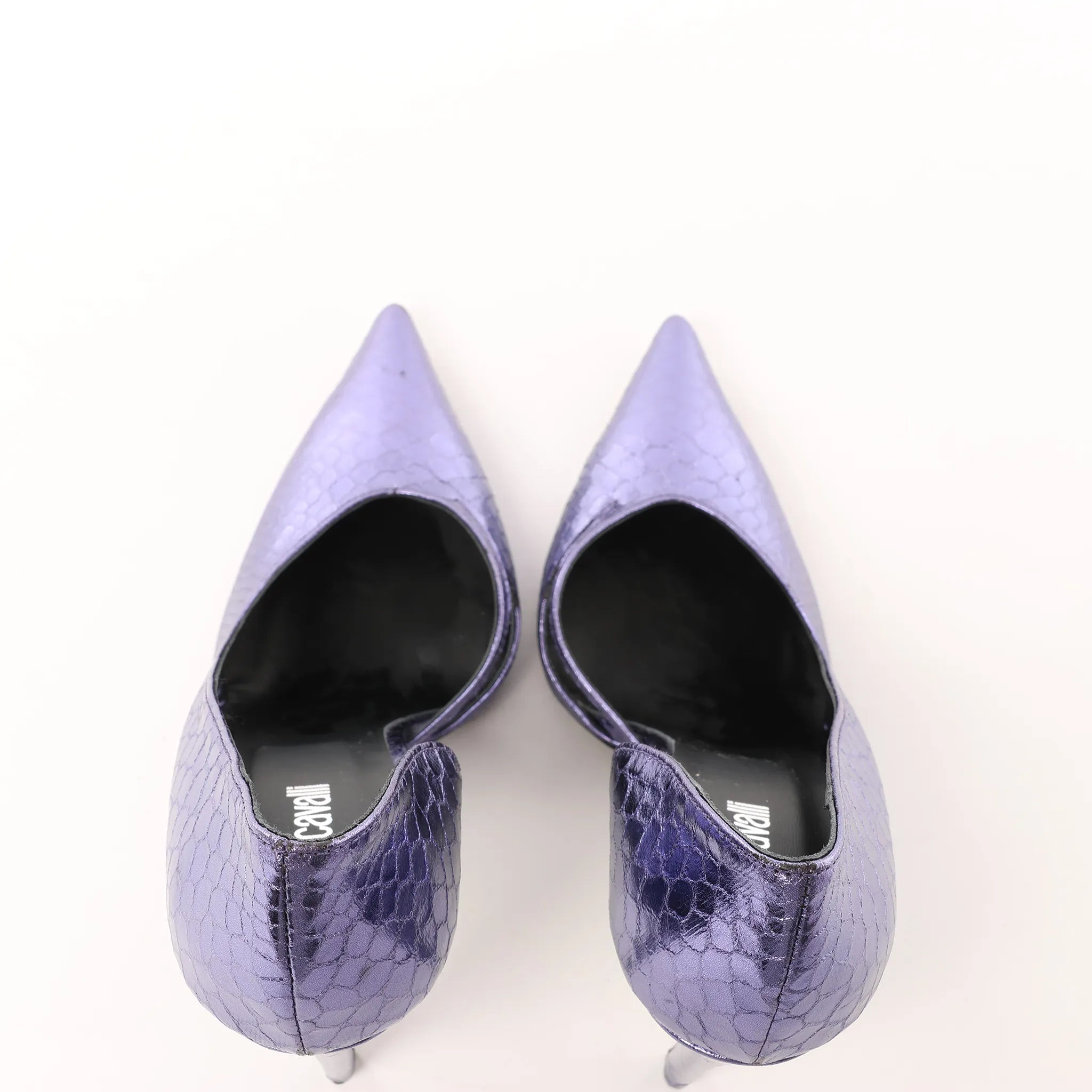 Just Cavalli Crocodile-embossed Decollette Pumps In Purple S09WL0079, Size 39 EU
