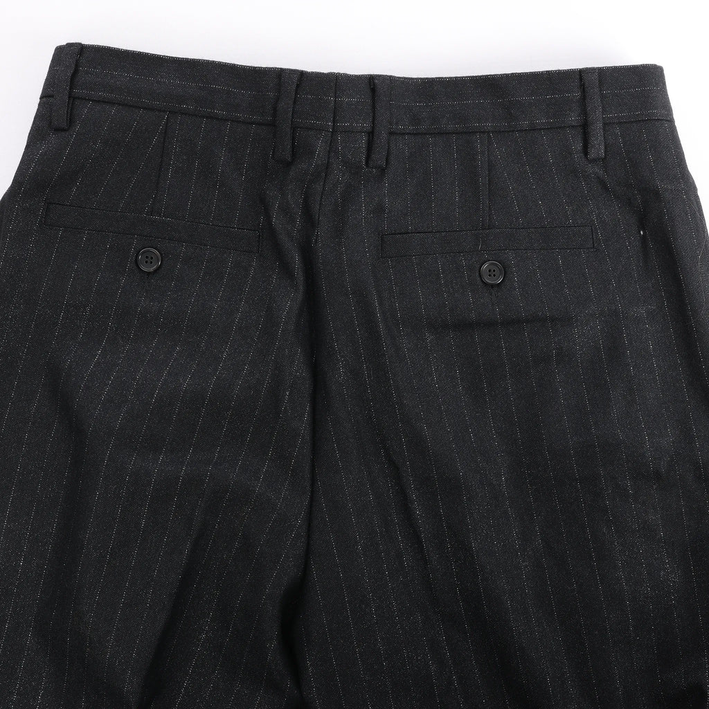 Just Cavalli Stripped Wool Trousers in Black, Size 46 IT