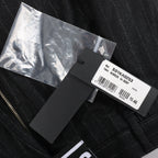 Just Cavalli Stripped Wool Trousers in Black, Size 46 IT