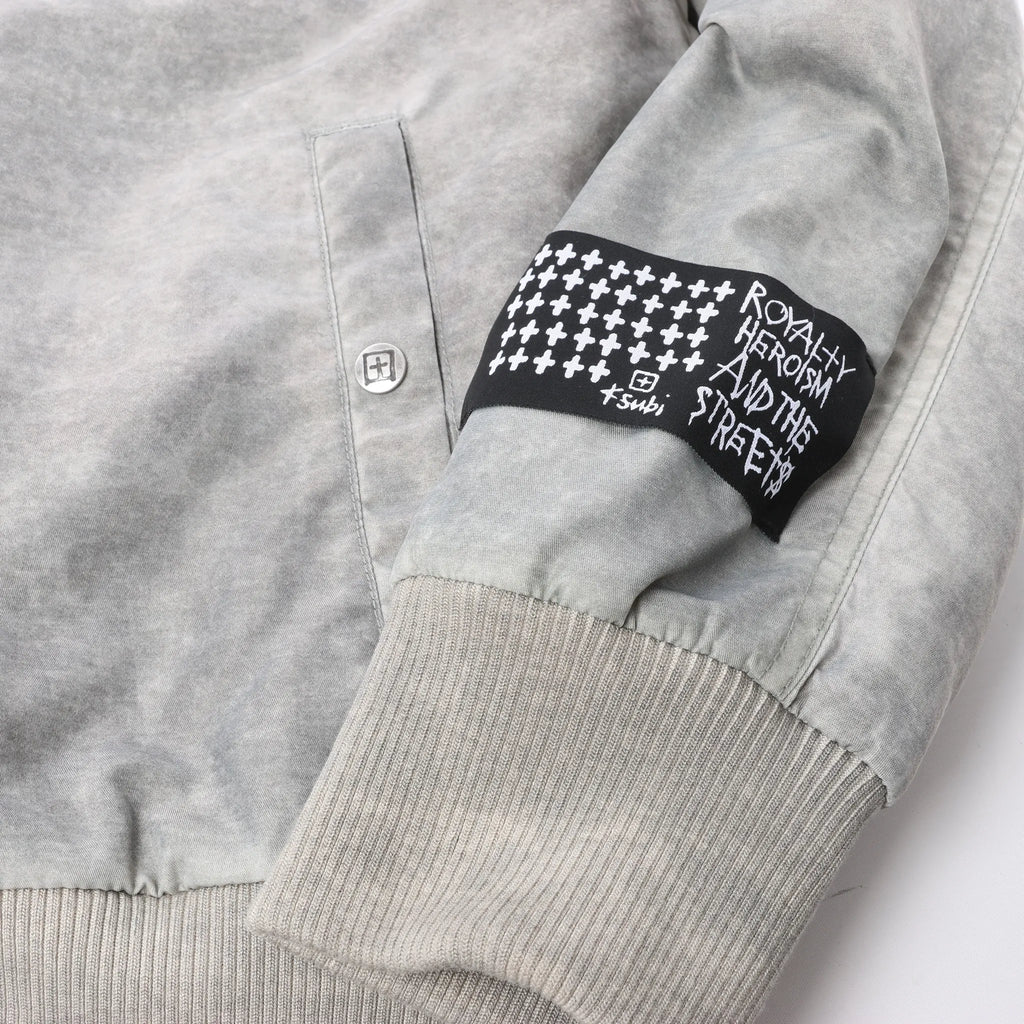 Ksubi Royalty Bomber Overdye Earth Jacket in Gray, M